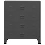 Cajonera industrial de metal gris antracita 78x40x93 cm de vidaXL, Cajoneras - Ref: Foro24-339617, Precio: 181,61 €, Descuent...
