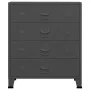 Cajonera industrial de metal gris antracita 78x40x93 cm de vidaXL, Cajoneras - Ref: Foro24-339617, Precio: 202,06 €, Descuent...