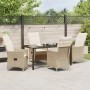 Set de Comedor de Jardín de 5 Piezas con Cojines Beige Rattán Poliéster de , Sillas de jardín - Ref: Foro24-3379558, Precio: ...