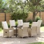 Conjunto de Comedor de Jardín de 7 Piezas con Cojines, Poliratán Beige de , Sillas de jardín - Ref: Foro24-3379559, Precio: 7...