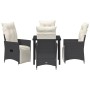 Conjunto de comedor de jardín de 5 piezas con cojines en poliratán negro de , Sillas de jardín - Ref: Foro24-3379563, Precio:...