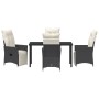 Juego de Comedor de Jardín de 5 Piezas con Cojines Negro Poliratán de , Sillas de jardín - Ref: Foro24-3379564, Precio: 539,4...