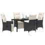 Juego de comedor de jardín de 5 piezas con cojines Polirratán negro de , Sillas de jardín - Ref: Foro24-3379565, Precio: 555,...