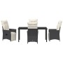 Juego de comedor de jardín de 5 piezas con cojines Polirratán negro de , Sillas de jardín - Ref: Foro24-3379565, Precio: 555,...