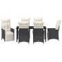 Set de Comedor de Jardín de 7 Piezas con Cojines de Poliratán Negro de , Sillas de jardín - Ref: Foro24-3379566, Precio: 764,...