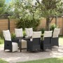 Set de Comedor de Jardín de 7 Piezas con Cojines Poliratán Negro de , Sillas de jardín - Ref: Foro24-3379567, Precio: 786,03 ...