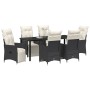 Set de Comedor de Jardín de 7 Piezas con Cojines Poliratán Negro de , Sillas de jardín - Ref: Foro24-3379567, Precio: 786,03 ...