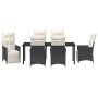 Set de Comedor de Jardín de 7 Piezas con Cojines Poliratán Negro de , Sillas de jardín - Ref: Foro24-3379567, Precio: 786,03 ...