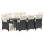 Juego de comedor de jardín de 9 piezas con cojines de polirratán negro de , Sillas de jardín - Ref: Foro24-3379568, Precio: 1...