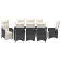 Juego de comedor de jardín de 9 piezas con cojines de polirratán negro de , Sillas de jardín - Ref: Foro24-3379568, Precio: 1...