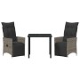 Set de Comedor de Jardín de 3 Piezas con Cojines Gris Poliratán de , Sillas de jardín - Ref: Foro24-3379576, Precio: 340,55 €...