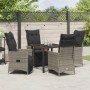 Set de Comedor de Jardín de 5 Piezas con Cojines Gris Polirratán de , Sillas de jardín - Ref: Foro24-3379577, Precio: 573,60 ...