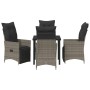 Set de Comedor de Jardín de 5 Piezas con Cojines Gris Polirratán de , Sillas de jardín - Ref: Foro24-3379577, Precio: 573,60 ...