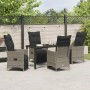 Juego de Comedor de Jardín de 5 piezas con Cojines Gris Poliratán de , Sillas de jardín - Ref: Foro24-3379578, Precio: 597,66...