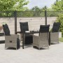 Juego de Comedor de Jardín de 5 Piezas con Cojines Gris Poliratán de , Sillas de jardín - Ref: Foro24-3379579, Precio: 614,67...