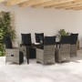 Set de Comedor de Jardín de 7 Piezas con Cojines Gris Poliratán de , Sillas de jardín - Ref: Foro24-3379581, Precio: 895,01 €...