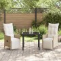 Juego de Comedor de Jardín de 3 Piezas con Cojines Beige Poliratán de , Sillas de jardín - Ref: Foro24-3379583, Precio: 362,3...