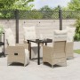 Set de Comedor de Jardín de 5 Piezas con Cojines Beige Poliratán de , Sillas de jardín - Ref: Foro24-3379584, Precio: 626,66 ...