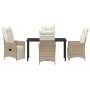 Set de Comedor de Jardín de 5 Piezas con Cojines Beige Poliratán de , Sillas de jardín - Ref: Foro24-3379585, Precio: 652,44 ...