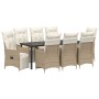 Juego de Comedor de Jardín de 9 Piezas con Cojines Beige Poliratán de , Sillas de jardín - Ref: Foro24-3379589, Precio: 1,00 ...