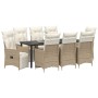 Juego de Comedor de Jardín de 9 Piezas con Cojines Beige Poliratán de , Sillas de jardín - Ref: Foro24-3379589, Precio: 1,00 ...