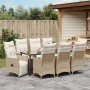 Juego de Comedor de Jardín de 9 Piezas con Cojines Beige Poliratán de , Sillas de jardín - Ref: Foro24-3379589, Precio: 1,00 ...