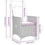 Conjunto de Comedor de Jardín de 7 Piezas con Cojines de Ratán, Mesa de Jardín Negra 200x80x73 cm con Cristal Templado de , M...