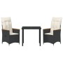 Juego de Comedor de Jardín de 5 Piezas con Cojines Ratán Poli Negro de , Sillas de jardín - Ref: Foro24-3379613, Precio: 575,...