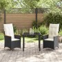 Set de Comedor de Jardín de 5 Piezas con Cojines Ratán PE Negro de , Sillas de jardín - Ref: Foro24-3379614, Precio: 591,33 €...