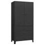Armario industrial de metal negro 90x50x180 cm de vidaXL, Armarios roperos - Ref: Foro24-339613, Precio: 472,13 €, Descuento: %