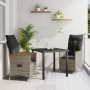 Juego de Comedor de Jardín de 3 Piezas con Cojines Gris Poliratán | Foro24.es | Tu tienda online para hogar, jardín y más Foro24.es