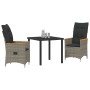 Set de Comedor de Jardín de 5 Piezas con Cojines Gris Poliratán | Foro24.es | Tu tienda online para hogar, jardín y más Foro24.es