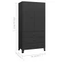 Armario industrial de metal negro 90x50x180 cm de vidaXL, Armarios roperos - Ref: Foro24-339613, Precio: 472,13 €, Descuento: %