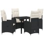 Set de Comedor de Jardín de 5 Piezas con Cojines Negras de Poliratán | Foro24.es | Tu tienda online para hogar, jardín y más Foro24.es