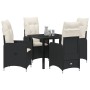 Set de Comedor de Jardín de 5 Piezas con Cojines Negras de Poliratán | Foro24.es | Tu tienda online para hogar, jardín y más Foro24.es