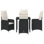 Set de Comedor de Jardín de 5 Piezas con Cojines Negras de Poliratán | Foro24.es | Tu tienda online para hogar, jardín y más Foro24.es