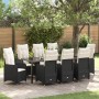 Set de Comedor de Jardín de 9 Piezas con Cojines Negras de Poliratán | Foro24.es | Tu tienda online para hogar, jardín y más Foro24.es