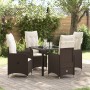 Juego de Comedor de Jardín de 5 Piezas con Cojines Marrón Poliratán de , Sillas de jardín - Ref: Foro24-3379640, Precio: 528,...