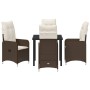 Juego de Comedor de Jardín de 5 Piezas con Cojines Marrón Poliratán de , Sillas de jardín - Ref: Foro24-3379640, Precio: 528,...