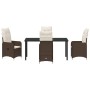 Conjunto de Comedor de Jardín de 5 Piezas con Cojines Marrón Poliratán de , Sillas de jardín - Ref: Foro24-3379642, Precio: 5...