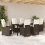 Juego de Comedor de Jardín de 7 Piezas con Cojines Marrón Poliratán de , Sillas de jardín - Ref: Foro24-3379643, Precio: 780,...