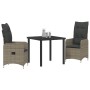 Conjunto de Comedor de Jardín de 3 Piezas con Cojines Gris Poliratán de , Sillas de jardín - Ref: Foro24-3379646, Precio: 321...