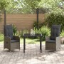 Conjunto de Comedor de Jardín de 3 Piezas con Cojines Gris Poliratán de , Sillas de jardín - Ref: Foro24-3379646, Precio: 321...