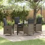 Conjunto de Comedor de Jardín de 5 Piezas con Cojines Gris Poliratán de , Sillas de jardín - Ref: Foro24-3379648, Precio: 564...