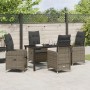 Conjunto de Comedor de Jardín de 5 Piezas con Cojines Gris Poliratán de , Sillas de jardín - Ref: Foro24-3379648, Precio: 564...