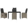 Conjunto de Comedor de Jardín de 5 Piezas con Cojines Gris Poliratán de , Sillas de jardín - Ref: Foro24-3379648, Precio: 564...