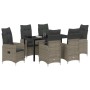 Conjunto de Comedor de Jardín de 7 Piezas con Cojines en Poliratán Gris de , Sillas de jardín - Ref: Foro24-3379650, Precio: ...