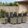 Conjunto de Comedor de Jardín de 9 Piezas con Cojines Poliratán Gris de , Sillas de jardín - Ref: Foro24-3379652, Precio: 1,0...
