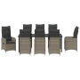 Conjunto de Comedor de Jardín de 9 Piezas con Cojines Poliratán Gris de , Sillas de jardín - Ref: Foro24-3379652, Precio: 1,0...