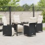Juego de comedor de jardín de 5 piezas con cojines negros de poliratán. de , Sillas de jardín - Ref: Foro24-3379662, Precio: ...
